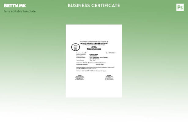 Модерен стил Бангладеш Munshiganj трговска лиценца Шаблон за Word и PDF